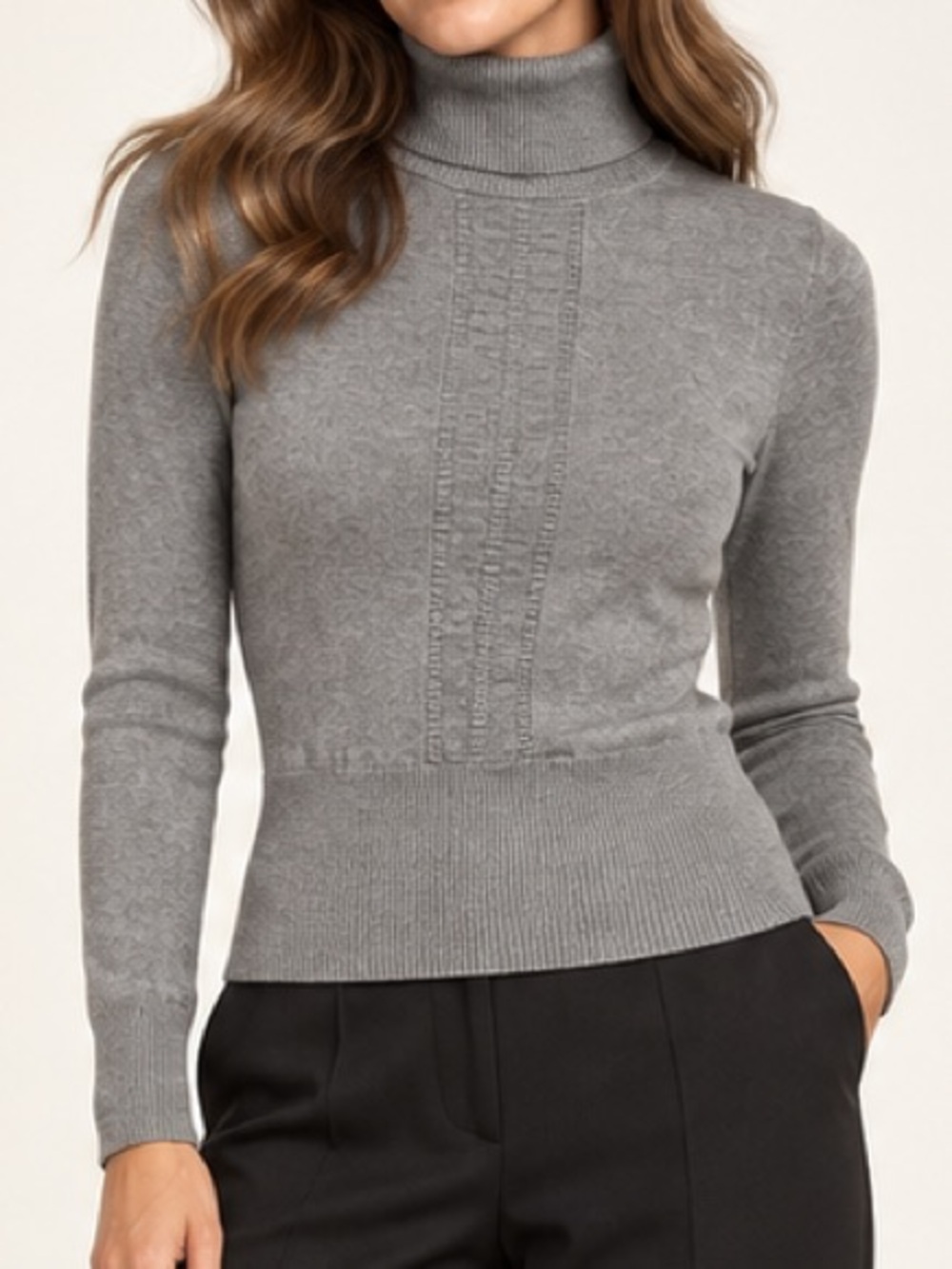 Anthropologie Fille à Suivre Grey Turtleneck Sweater Size M